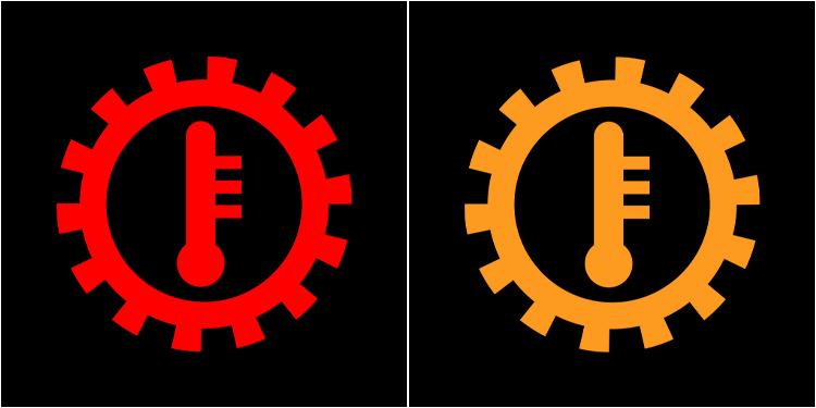 transmission light having gearbox and a thermometer symbol