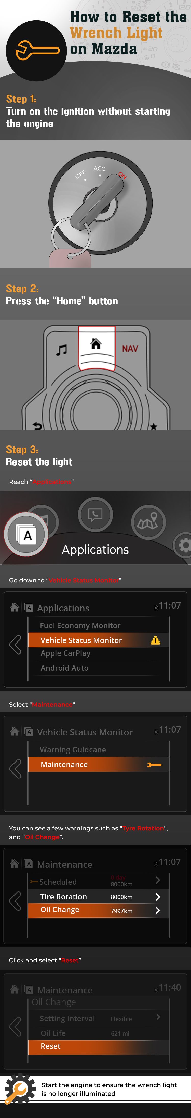 How to Reset the Wrench Light on Mazda